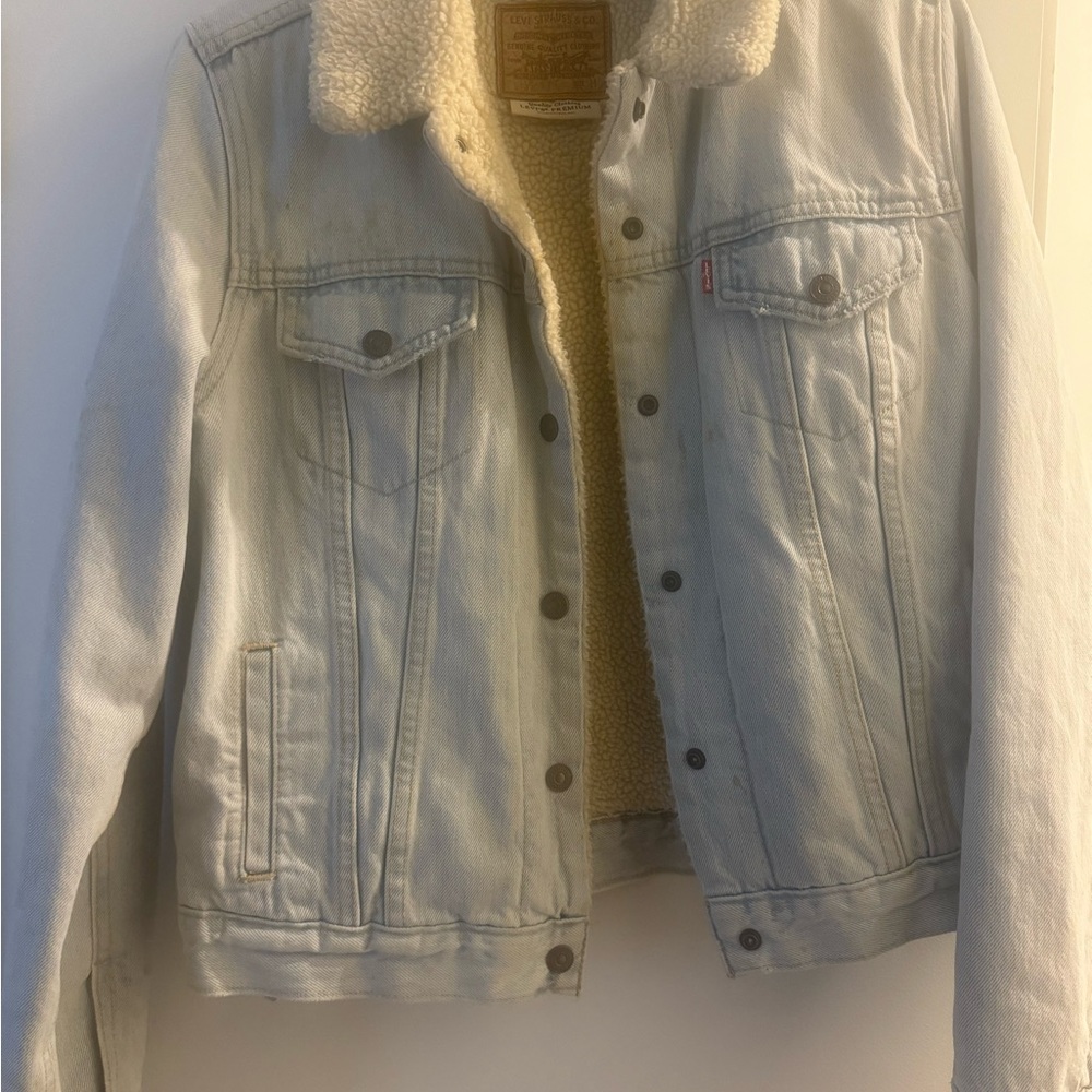 Levi's Premium Denim Jacket with Cream Sherpa